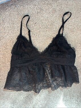 Black Lace Bralette Crop Top - Women Intimates & Sleepwear